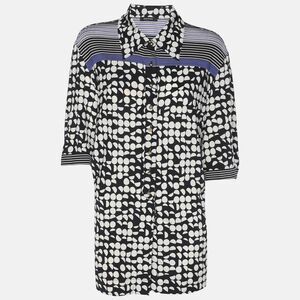 Elena Miro Black/white Printed Jersey Tops L